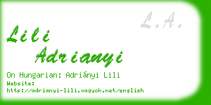 lili adrianyi business card
